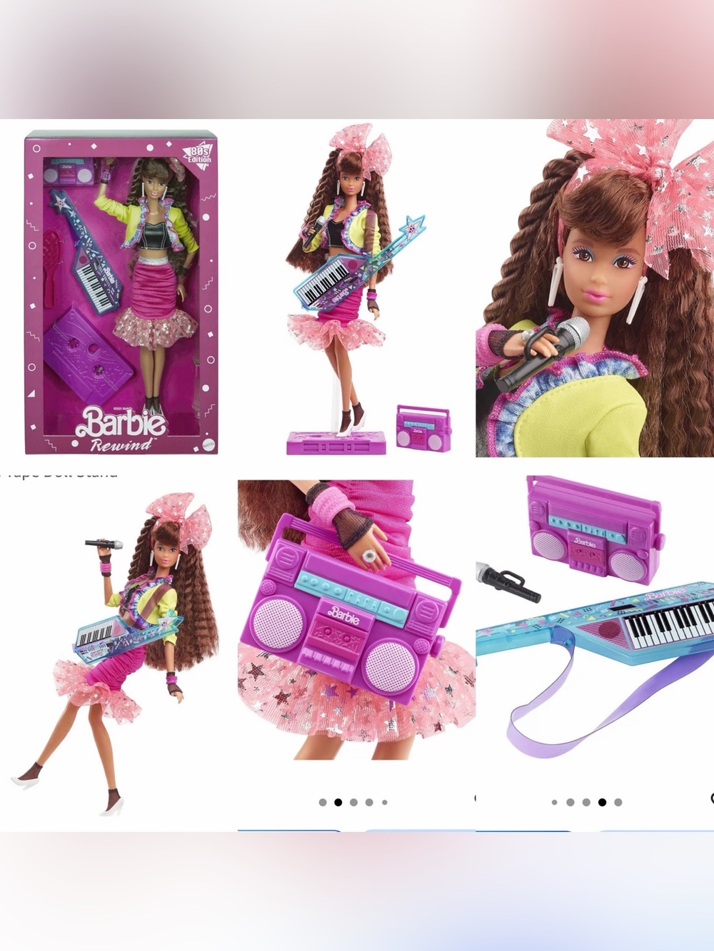 NWT Barbie Rewind 80s Edition Dolls' Night Out Doll, Brunette in Party Look